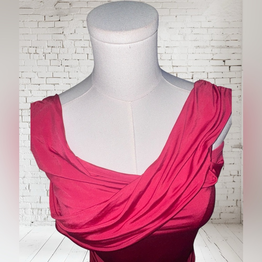Topshop Bardot Wrap Top Red 8–10 NWT Off Shoulder Wrap Date Night Style - Picture 8 of 10